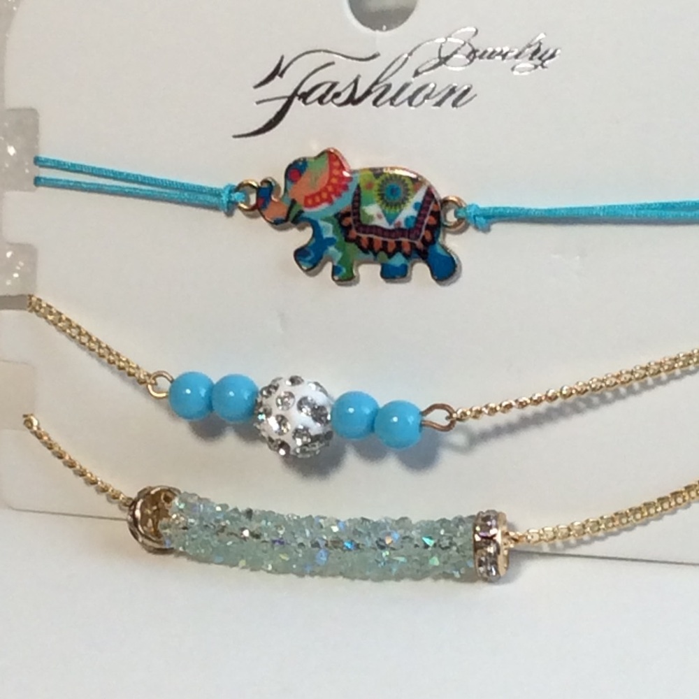 SALE BOGO Set of 3 Layering Elephant Bracelets